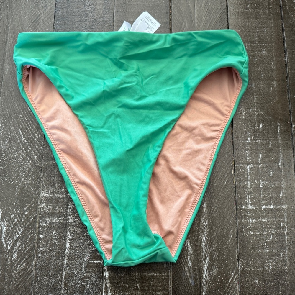 J.CREW‎ RE-IMAGINED NWT Kelly Green High-Waisted Bikini Bottom Size S